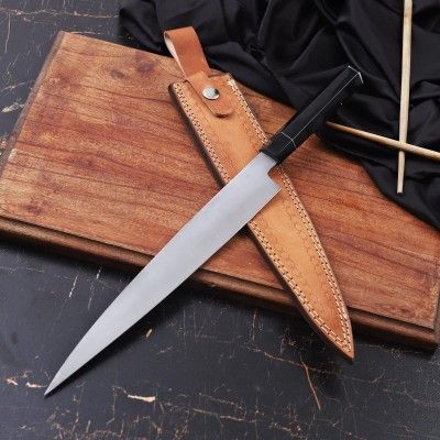 Premium Steel Chef Knife with Rosewood Handle and Sharp & Smart Edge