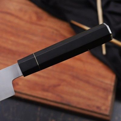 Premium Steel Chef Knife with Rosewood Handle and Sharp & Smart Edge