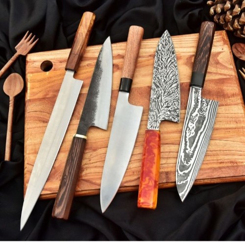 Premium Sandvik Steel Knife with Natural Wood Handle & Engraved Blade