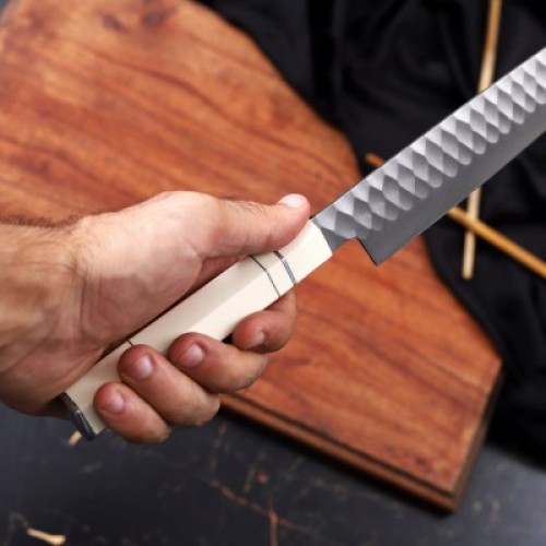 Premium Steel Chef Knife with Kaowood Handle and Sharp Edge