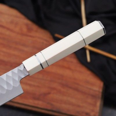 Premium Steel Chef Knife with Kaowood Handle and Sharp Edge