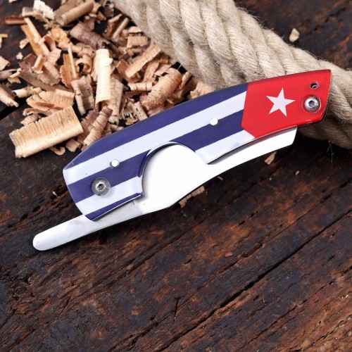 Compact Folding Knife with Star-Emblem Resin Handle
