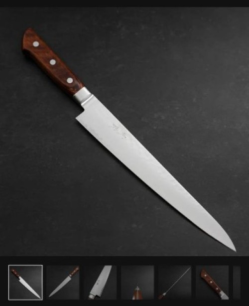 Premium Steel Chef Knife with Rosewood Handle and Sharp Edge