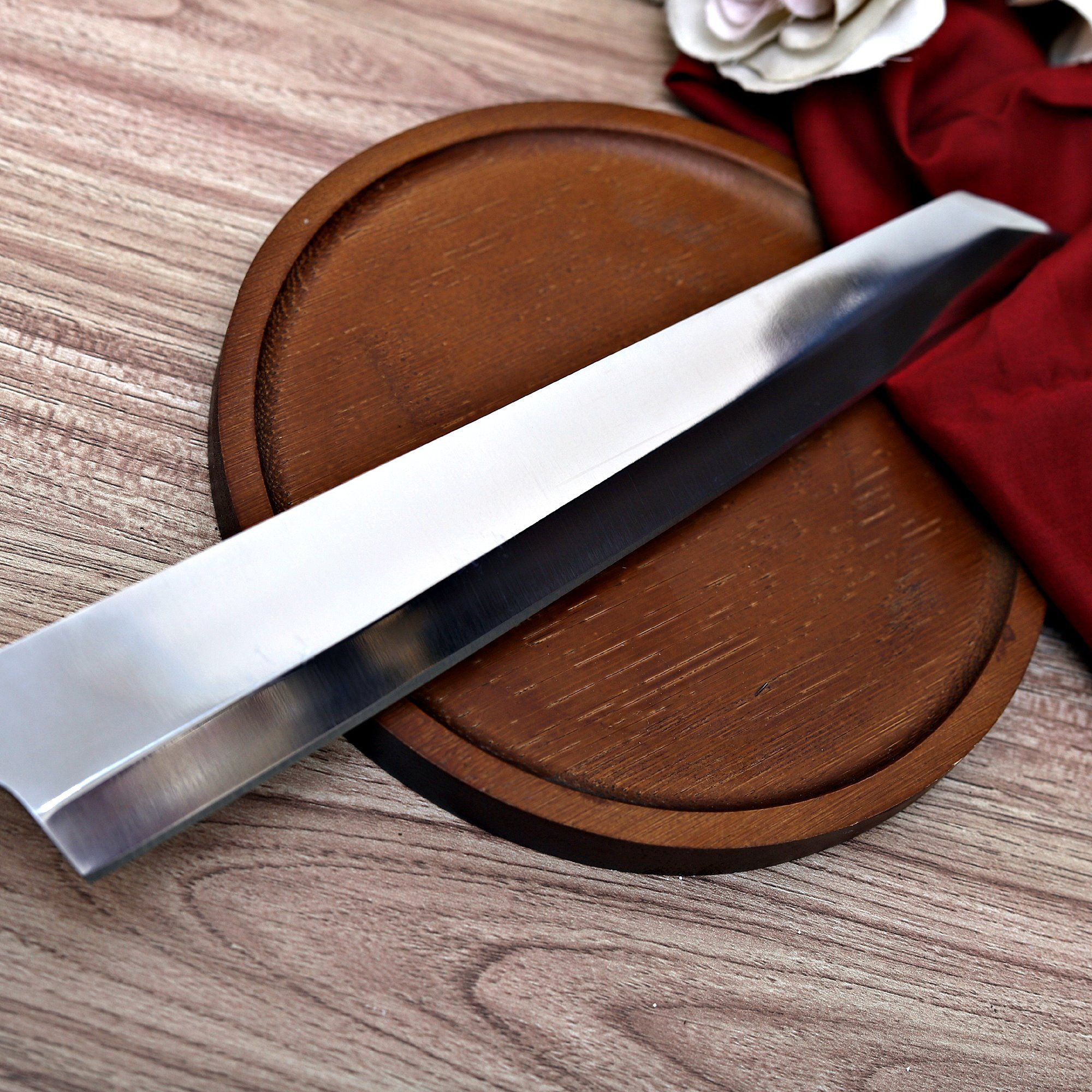 Premium Swedish Steel Chef Knife with Elegant Rosewood Handle & Handcrafted Leather Sheath