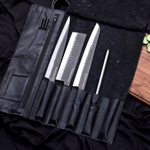 Chef’s Knife Set – High Quality Steel with Premium Leather Roll