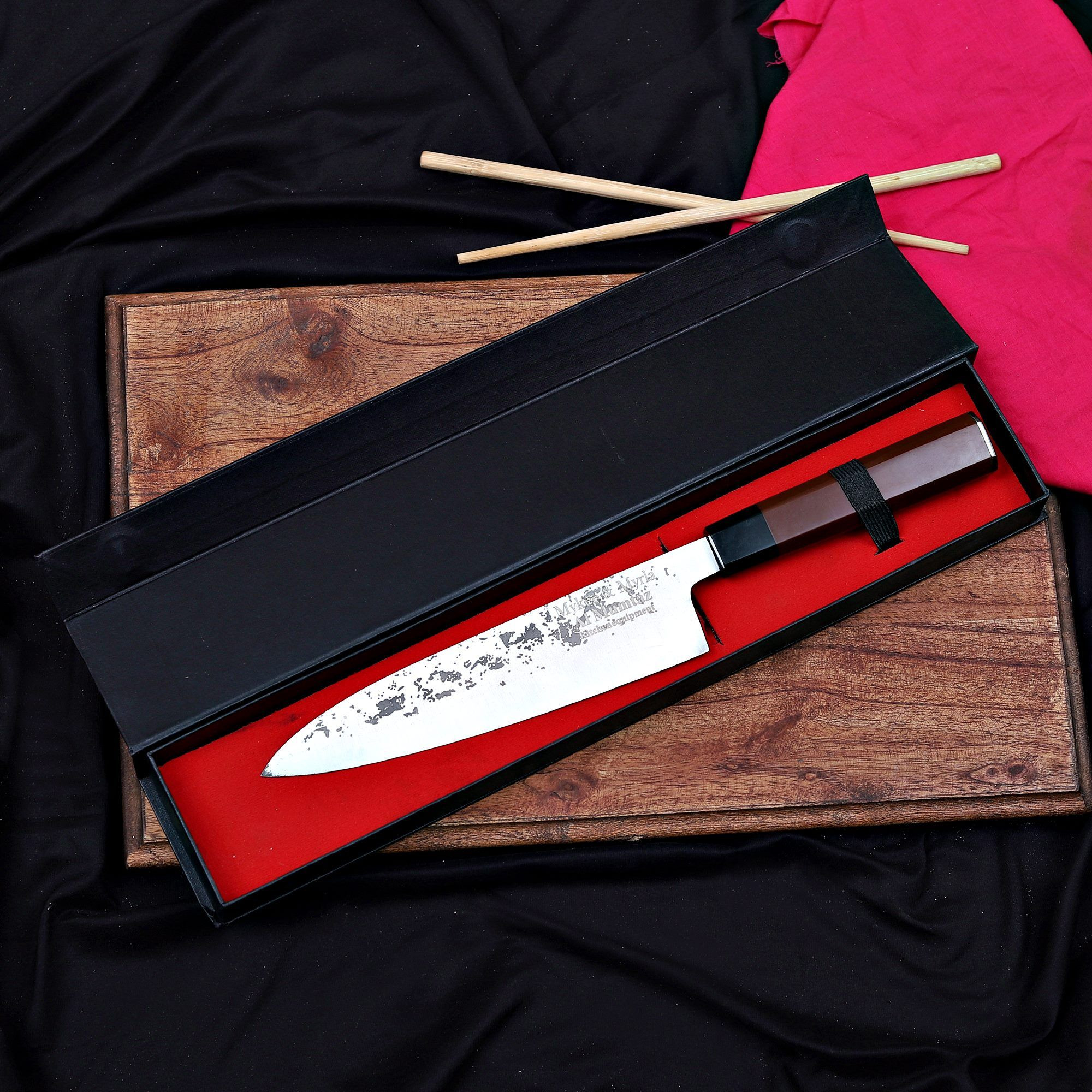 Sandvik Steel Knife with Resin Handle & Engraved Blade