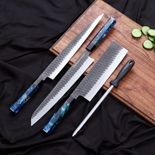 Chef’s Knife Set – High Quality Steel with Premium Leather Roll